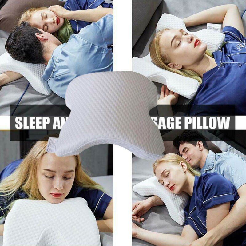 Hvælvet pude kontur hukommelse skum pude nakke rygstøtte med hul armlæn håndpude til par sidevillere
