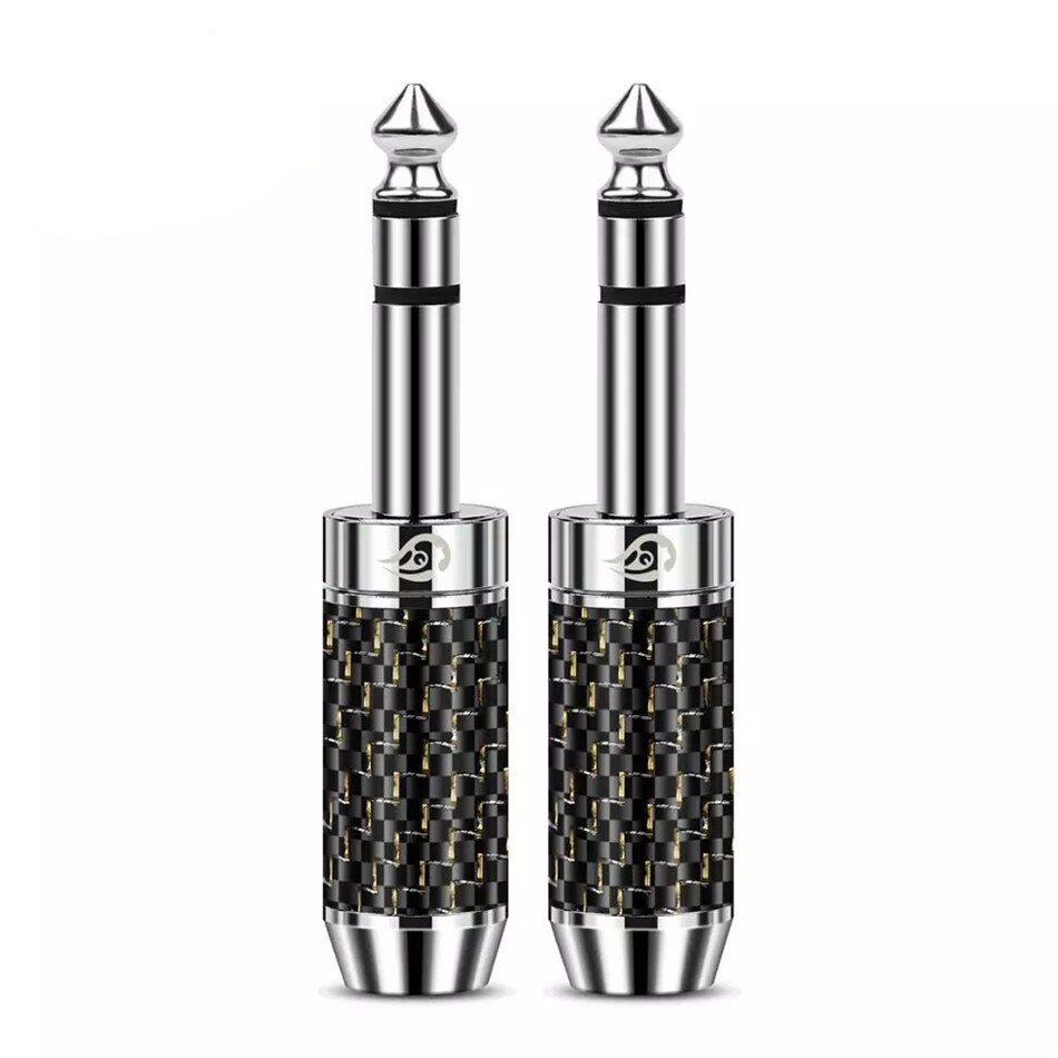 Conector Jack de 6,35mm, conector de 1/4 ", 3 polos, 6,35mm, 6,5mm, conectores de altavoz estéreo de mm, chapado en rodio para mezclador de micrófono para Cable de guitarra TRS