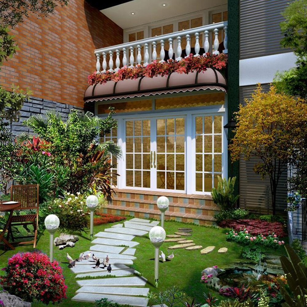 Outdoor Solar Power 7Color Changing LED Light Garden Yard Path Landscape Lamp Solar