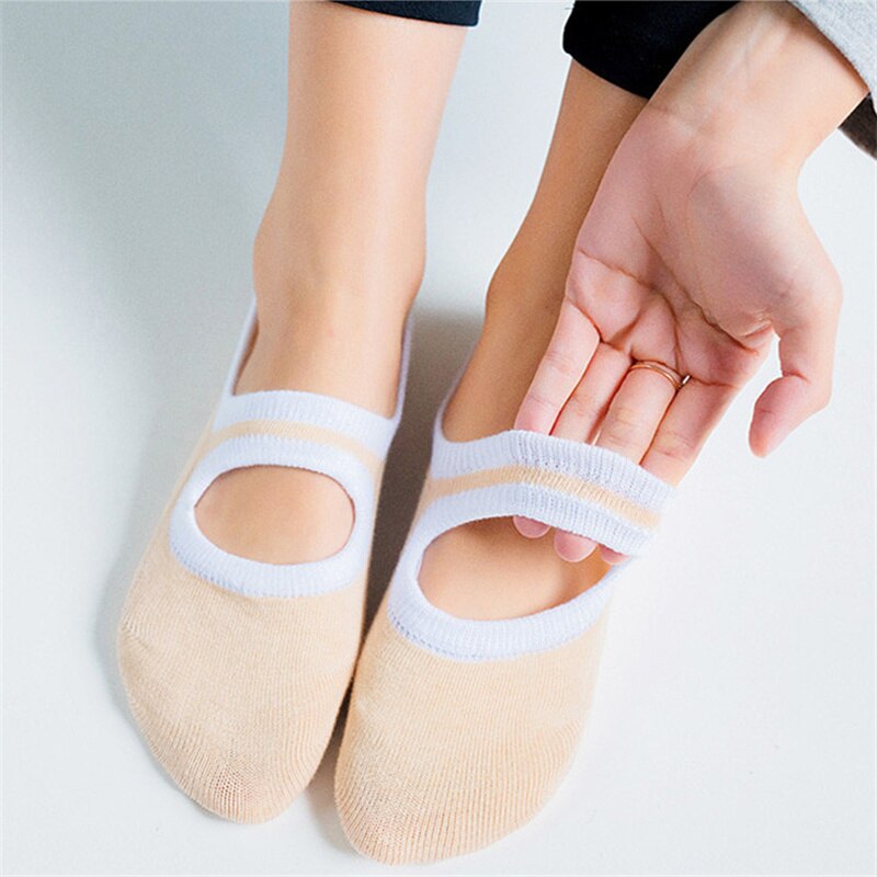 Damen pilates-yoga-socken, rutschfeste socken, hausschuhe, sport-anti-rutsch-ballett-tanzsocken, atmungsaktive fitness-accessoires für damen