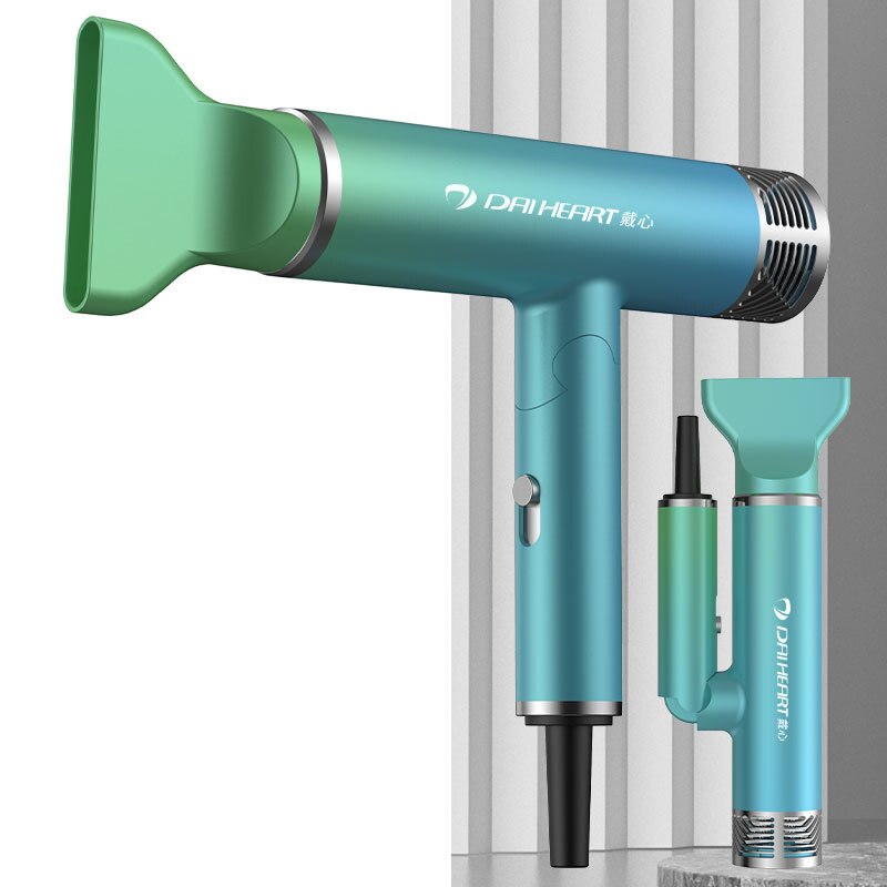 Sèche-cheveux pliable 110V-220V, 1800W, Ion négatif, léger, silencieux, Style: green
