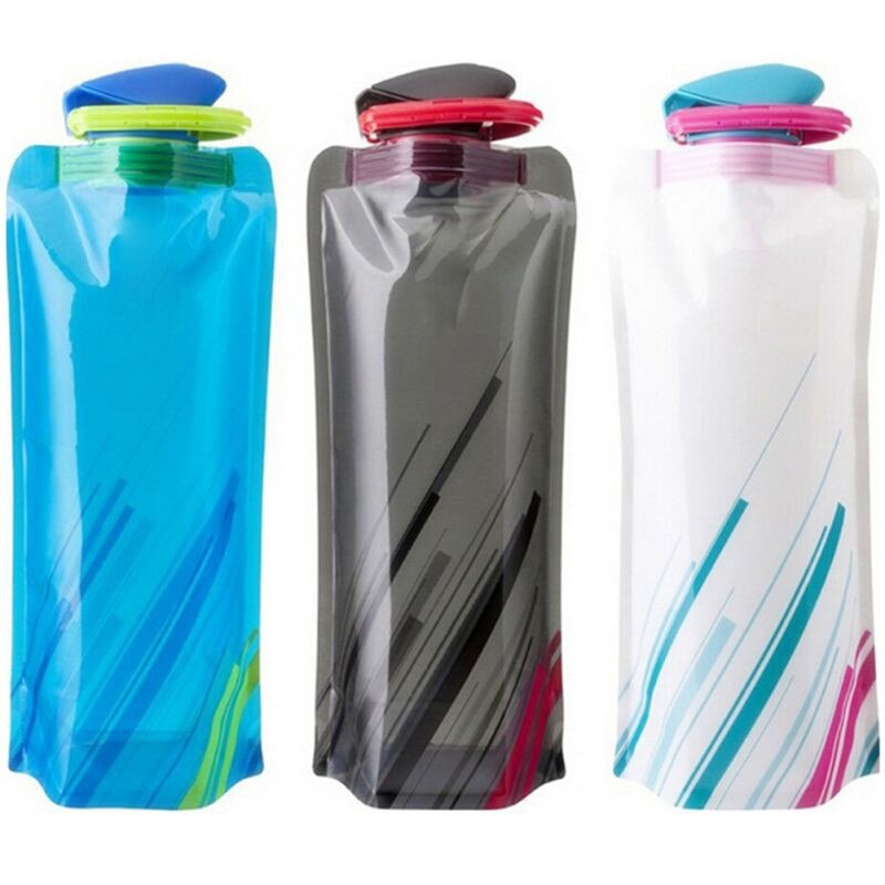 Opvouwbare Zacht Water Zak 700Ml Herbruikbare Draagbare Ultra-Licht Outdoor Sport Wandelen Camping Vervoer Water Zakken