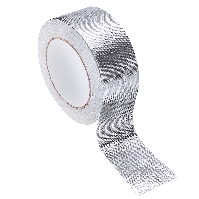 1pc 25M Fiber Glass Aluminum Foil Exhaust Pipe Heat Insulation Wrap Tape Self-adhesive For Packaging Line Fuel Line Engine Cover