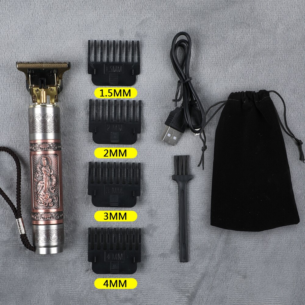Akku-haarschneidemaschine Professionelle Trimmer für männer Rasierer Bart 0mm Haar Schneiden Maschine USB Barbier Einkaufen: guanyin Nein Kasten