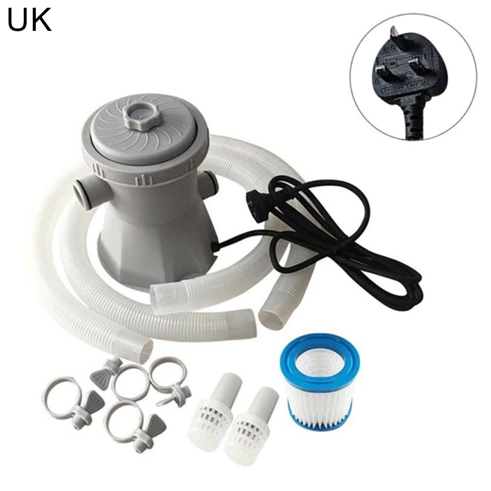 300Gallon Inflatable Swimming Pool Cleaner Electric Filter Pump Cleaning Tool: UK Plug