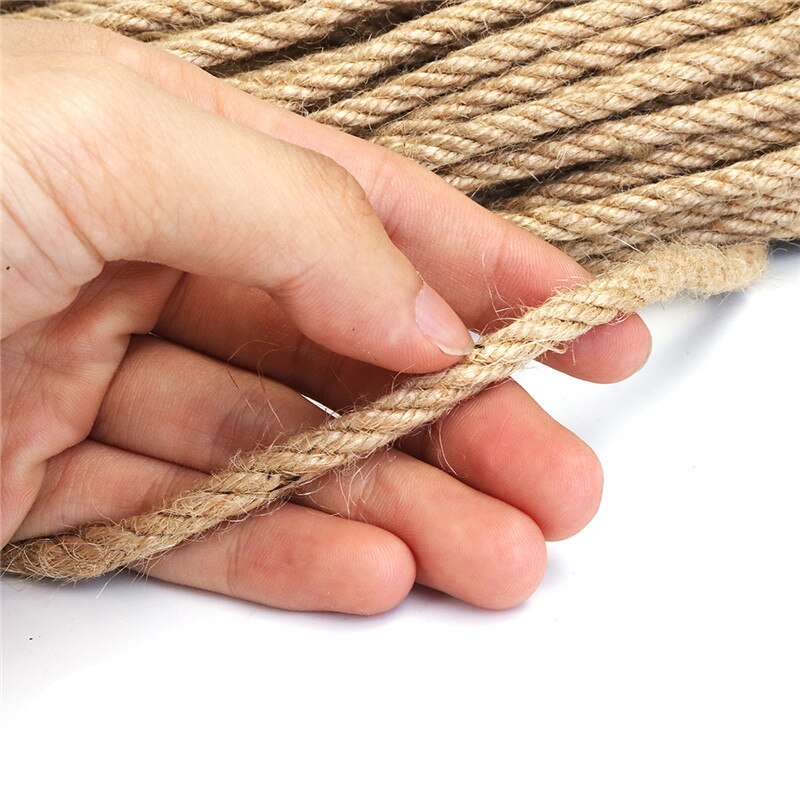 6mm 1m-50m natuurlijk jute touw handgeweven hennep touw touw koord macramé touw doe-het-zelf knutselen handgemaakte decoratie huisdier krabben