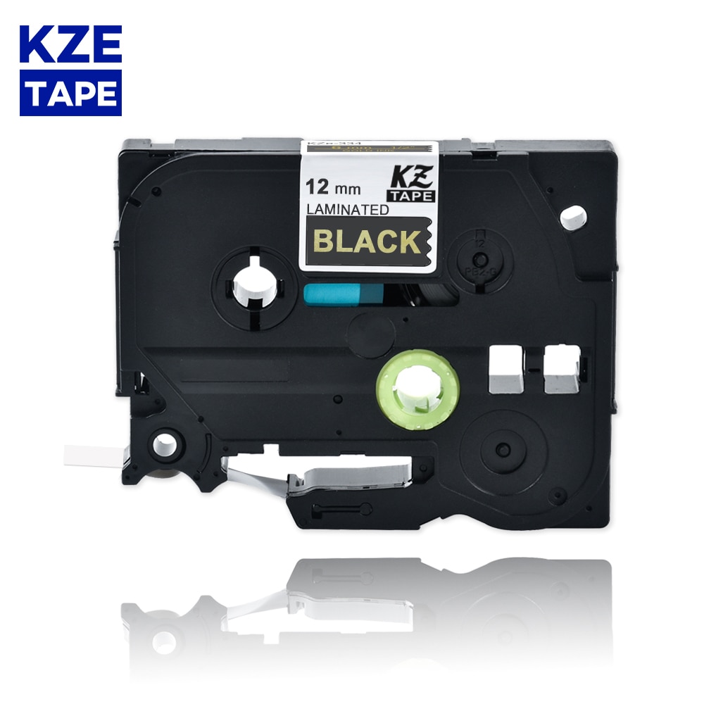 12mm Tze334 or sur noir stratifié étiquette bande Cassette cartouche étiquette ruban tze ruban Tze-334 tze 334 tze334 pour p-touch PT