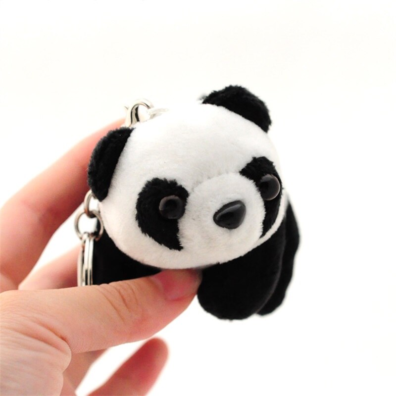 Lille 9cm panda nøglering vedhæng sød kawaii baby børn plys legetøj børn legetøj til børn nøglering