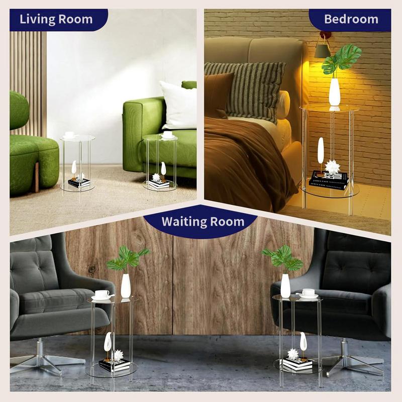 Akryl transparent sofabord klart drikkebord lille rund ende moderne stue sidebord akryl sidebord boligindretning
