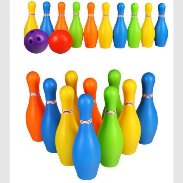 Juego de bolos para niños, juego de Skittles, juguetes para interiores al aire libre para niños 3 4