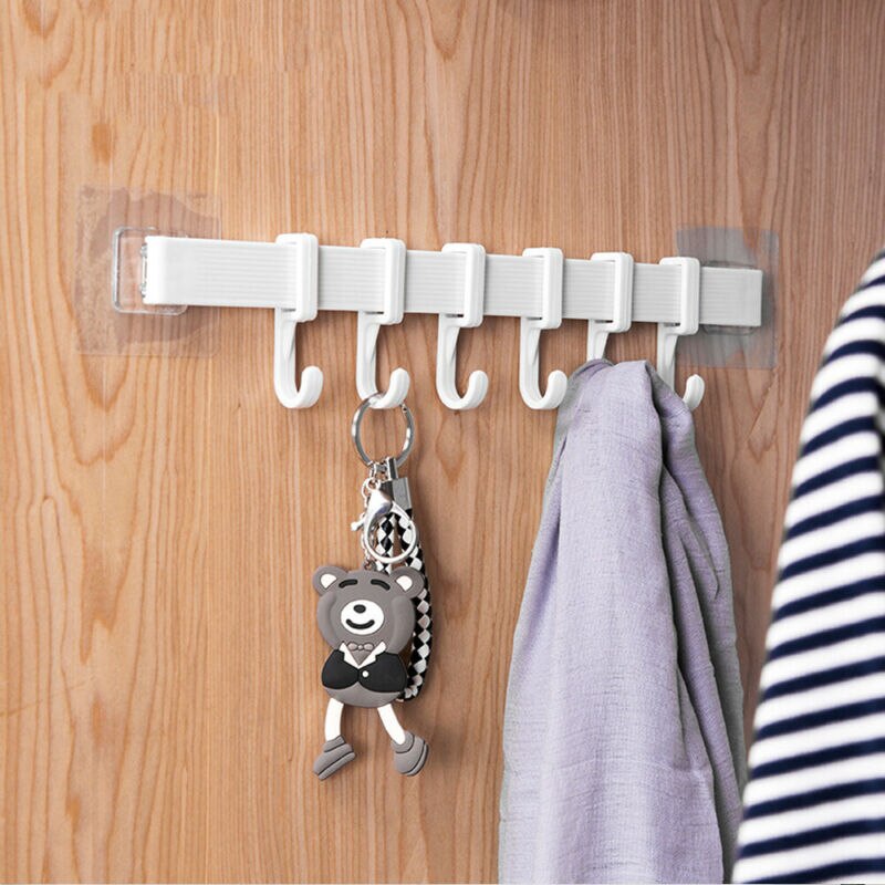 6 stk over dørkroge krom vaskerum klædebøjle tøj håndklæde opbevaring badeværelse tilbehør