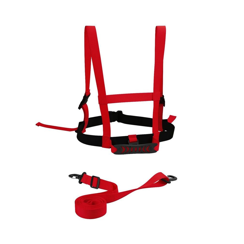 Winter Ski Training Belt Winter Polar Fleece Waterproof Fitness Equipment Skating Ski Training Harness Safety Shoulder Strap: red