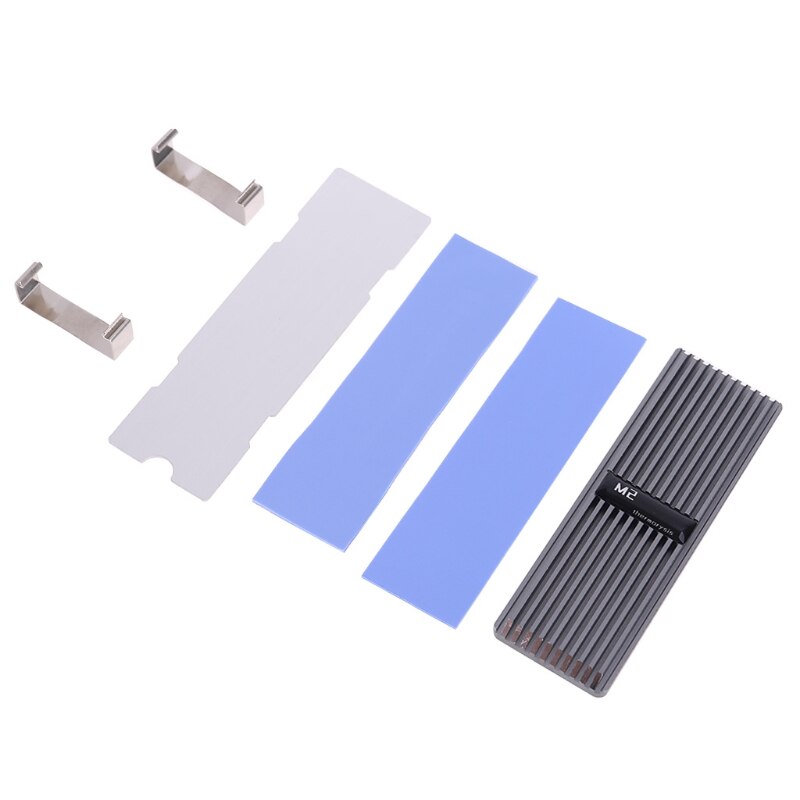 M .2 ssd nvme kjøleribbe kjøleribbe  m2 2280 ssd harddisk aluminium kjøleribbe med termisk pute til pcie sata  m2 ssd pc termisk radiat: Grå