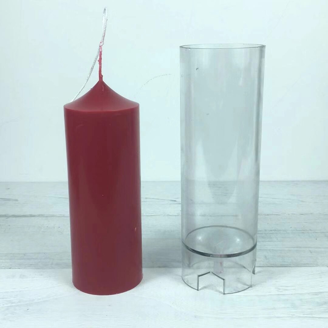 MILIVIXAY moules à bougies en plastique | 1 pièces, moules à bougies pour la fabrication de bougies, pilier/carré/cylindre/boule, artisanat Bougie: 12