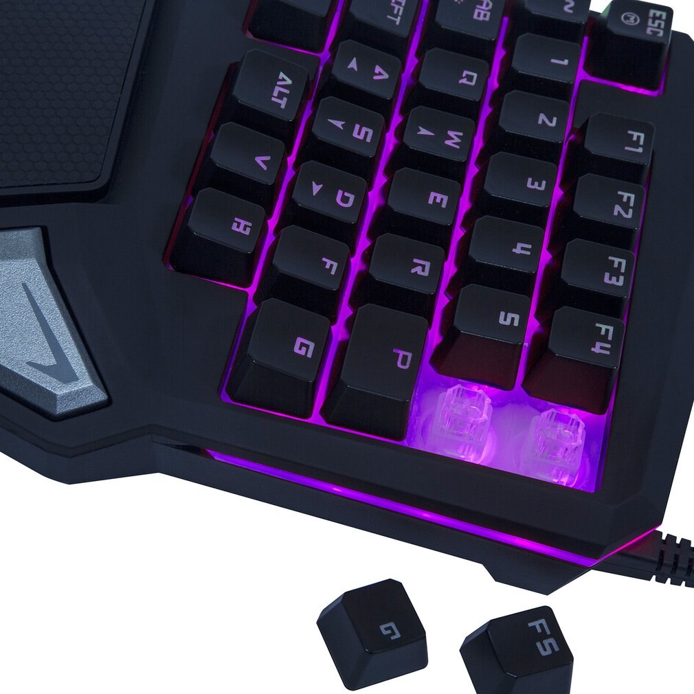 Delux gaming mini keyboard T9 Pro/t9 plus mechanical wired keyboard 7 Color Backlit Single Hand Ergonomic Keypad