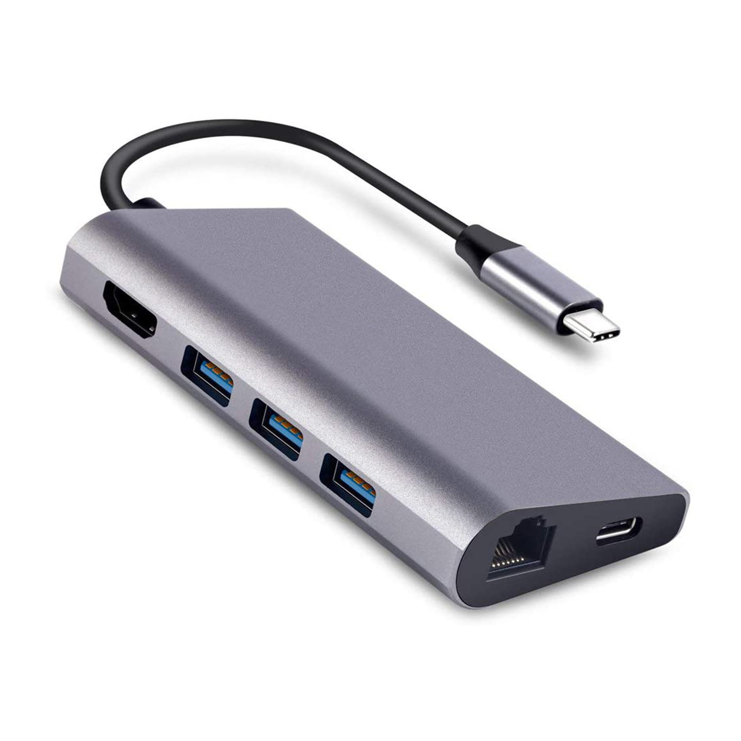 Type C To HDMI Hub 8 In 1 USB C Docking Station 3 Port USB 3.0 PD Fast Charging with SD TF Card Reader for Lenovo Dell MacBook: Default Title