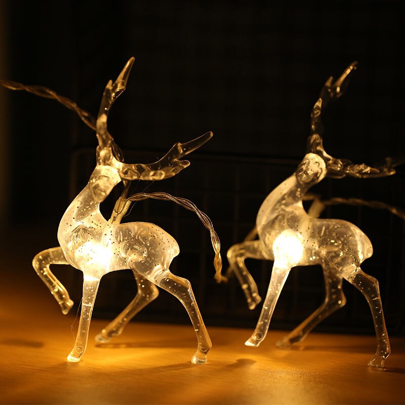 10 Led Transparante Sika Herten Batterij Usb String Lights 1.5M Garland Led Decoratie Voor Kerst Guirlande Op Het Raam
