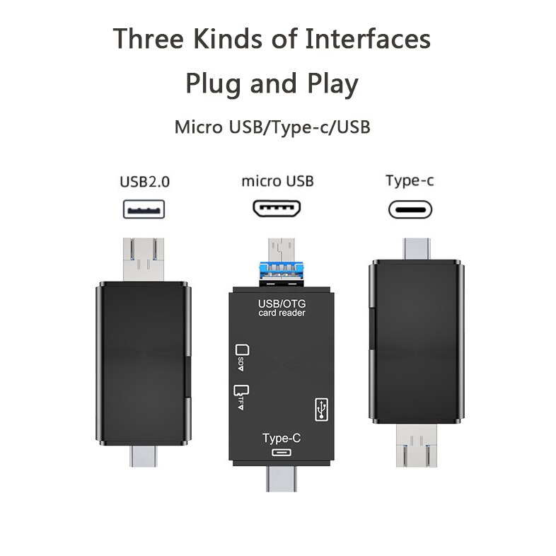 SD TF Card Reader USB 2.0 OTG Micro USB Type C Card Reader SD Memory Card Reader for Huawei Micro USB Type-C OTG Cardreader