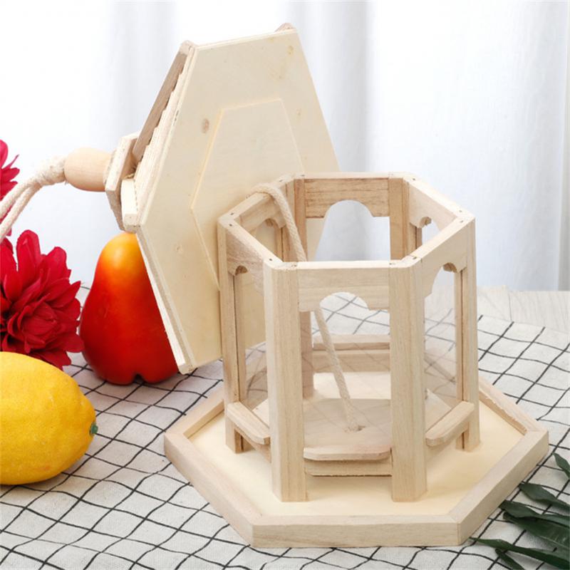 Bird Feeder House Shape Detachable Wooden Pet Birdhouse Outdoor Birdfeeders Hanging Bird House For Outside Garden Bird Feeding