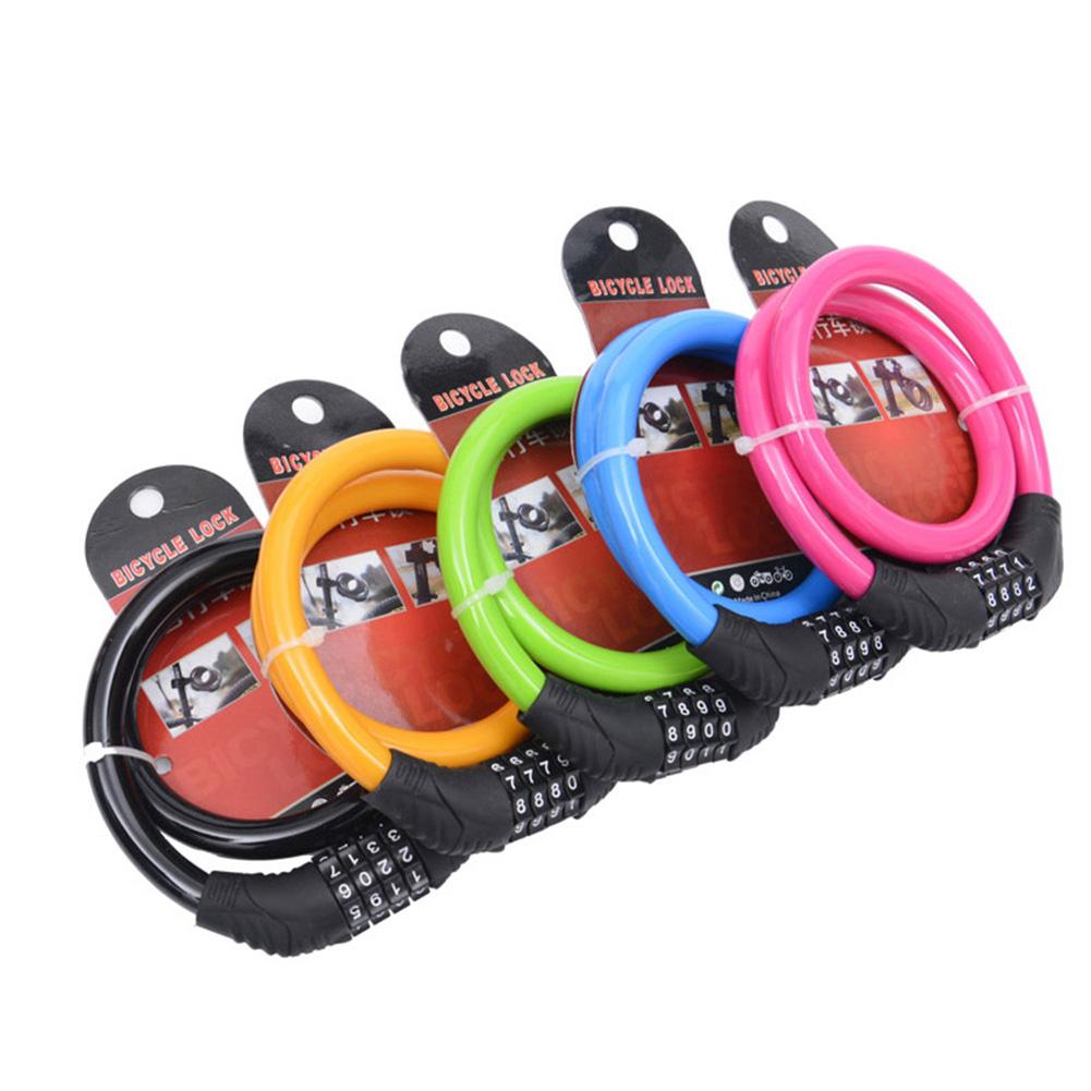 Anti-theft Bicycle Combination Lock Mountain Bike Bicycle Steel Cable 4-Digit Number Security Coded Combination Lock