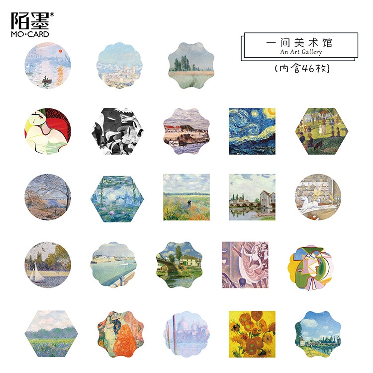Scrapbooking Label Sticker 45 Pcs/lot Art Museum Mini Paper Sticker Decoration Diy Ablum Diary Memo Pads Kawaii Stationery