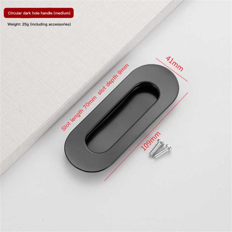 Manijas de puerta de aleación de Zinc, cubierta empotrada al ras, manija de gabinete de suelo, manija de muebles negra plateada, accesorios para el hogar: Cromo