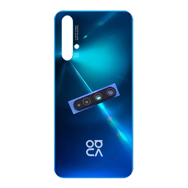 Gloednieuw Voor Huawei Nova 5T Batterij Back Cover 3D Glazen Paneel Achterdeur Nova 5T Glazen Behuizing Case met Lens Lijm Vervangen: Zilver