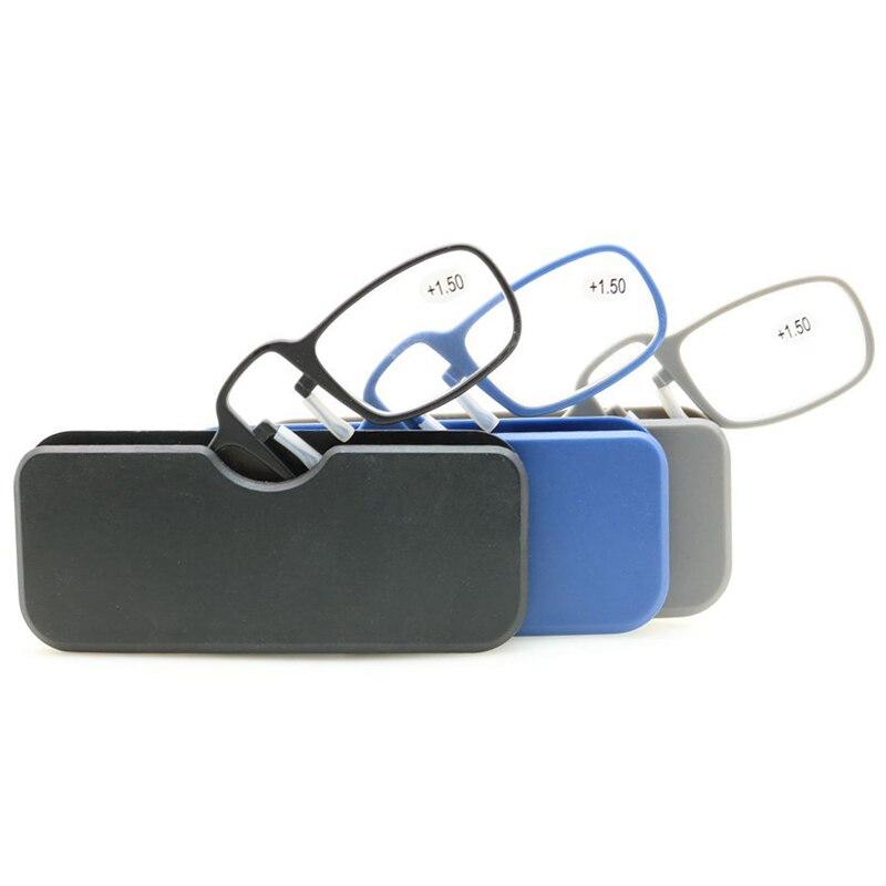 COLOUR_MAX Mini Leesbril Mannen Vrouwen Neus Clip Reader Met Case Eyewear + 1.5 2.0 2.5