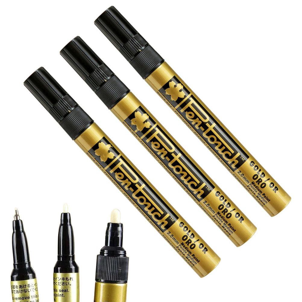 3Pcs Liquid Mirror Chrome Marker Gold Chrome Silver Model Gloss Paint Marker Pen