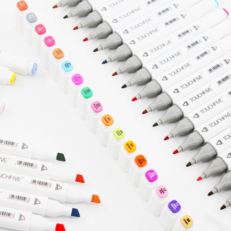 TOUCHFive 40 Colors Art Sketch Markers Set Brush Pen For Draw Manga Animation Dual Headed Alcoholic Oily Based Ink