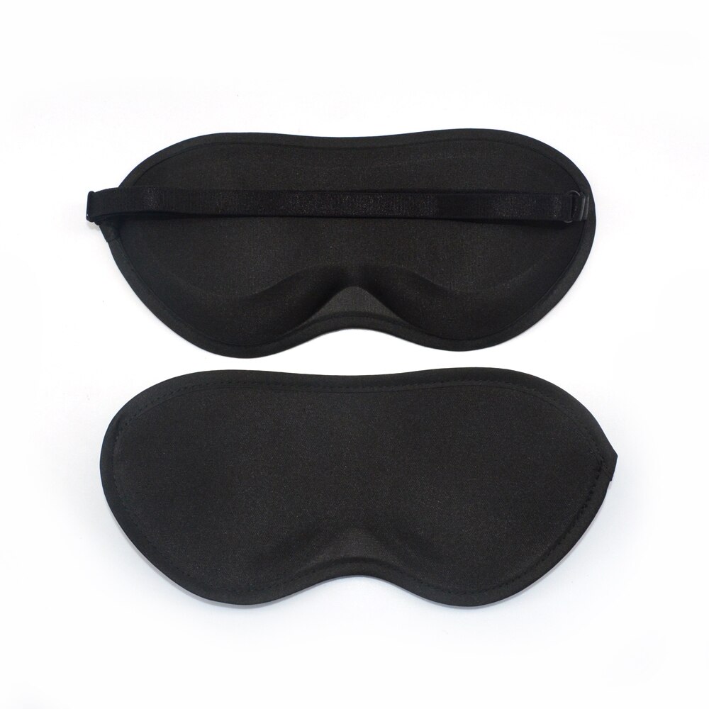 Masque de nuit pour les yeux, bouchons d&#39;oreilles, bande pour couvrir les yeux, réduction du bruit, mousse de sommeil: Black Eye Mask