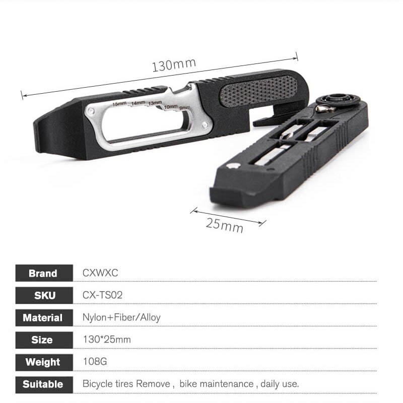 Bike Repair Tools Kit Bicycle Accessaries Portable Hex SpokeTyre Lever Allen Wrench Bits Compact Multitool Cycling Tools