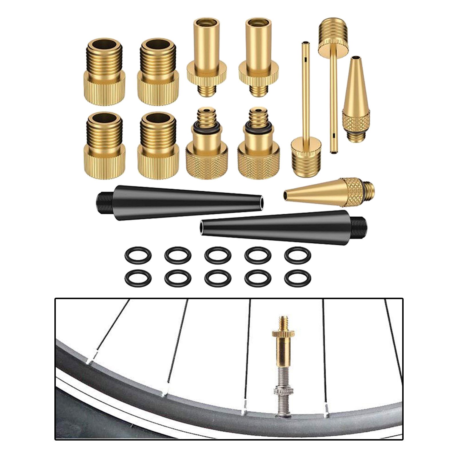 Lot De 3 Adaptateurs De Valve Vélo - Presta Vers Schrader Et Extension - En Cuivre, étanches - Pour VTT, Vélo De Route, Gonflage