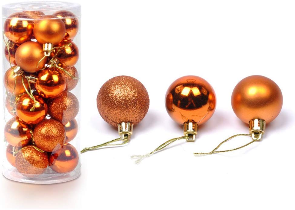 24 stücke Weihnachten Baum Ball Dekoration Party Hängen Ornament Flitter Anhänger Weihnachten Baum dekorationen für Heimat Mini Größe: Gold