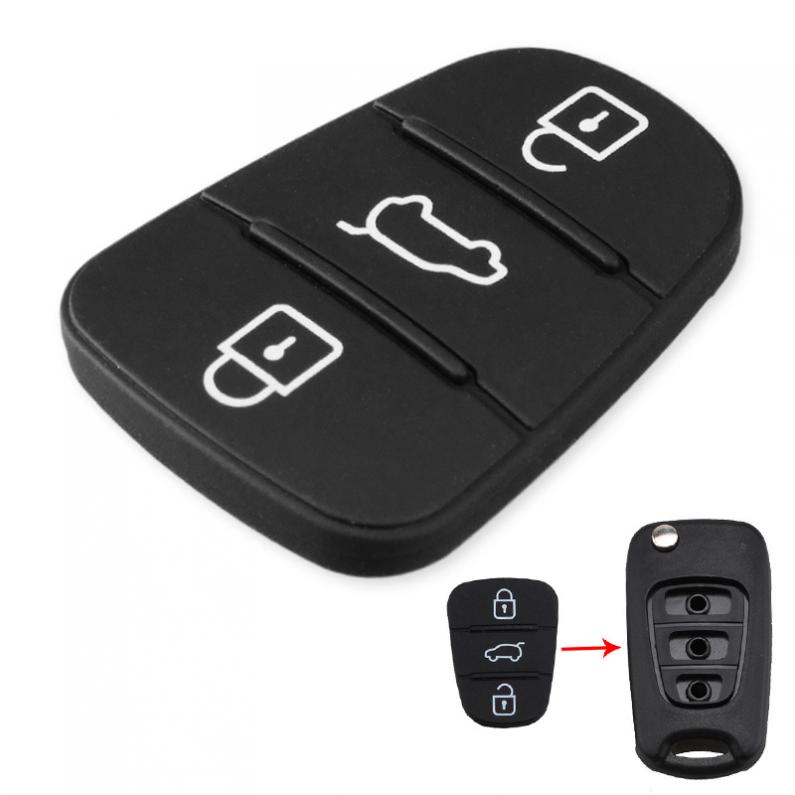 3 knapper gummipudeindsats udskiftning til hyundai solaris accent tucson  l10 l20 l30 kia rio ceed flip remote auto key shell