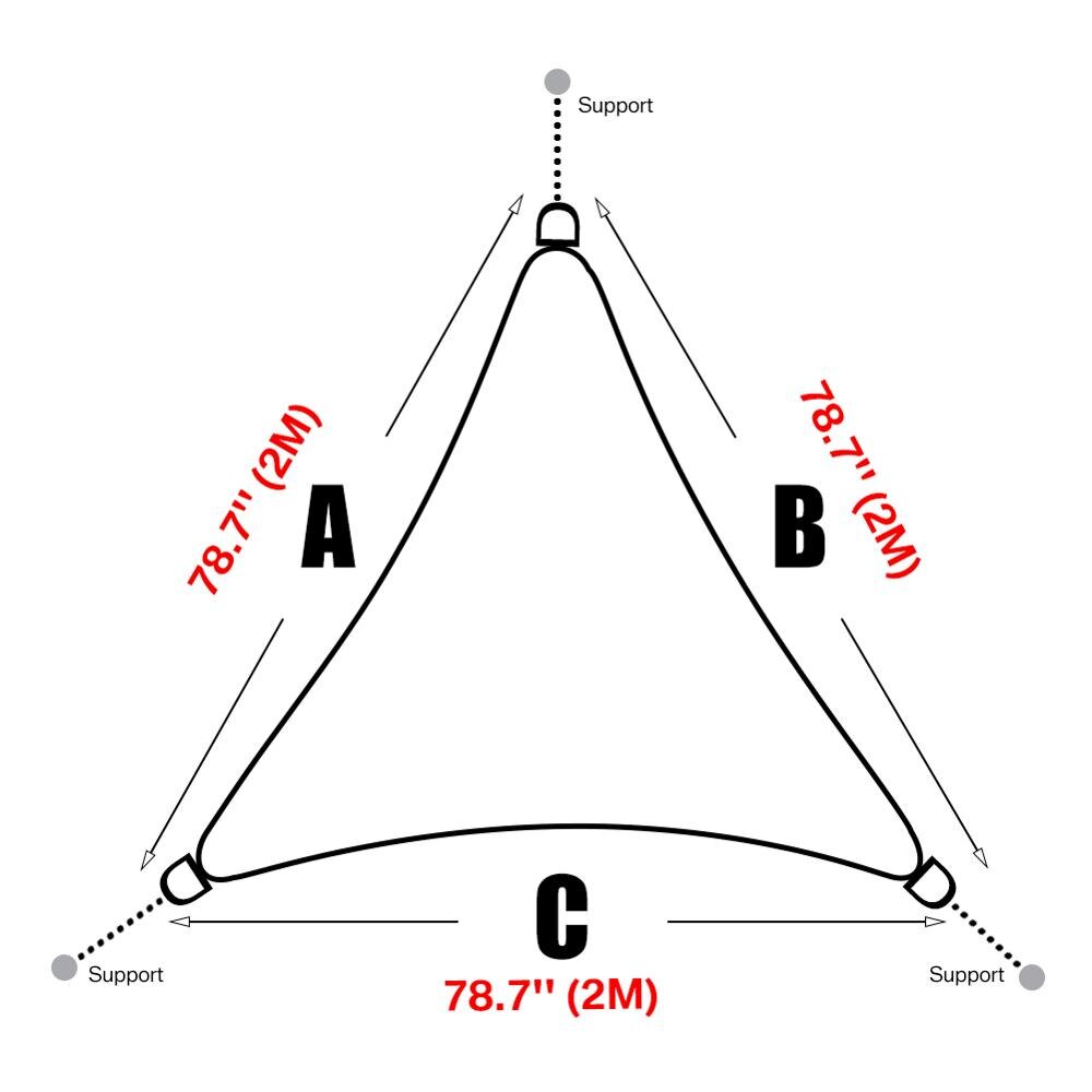 Small Size 2x2x2M Sun Shade Sail 98%UV Block/Anti-snow Triangle Canopy For Children Playground Garden Patio Shelter Awnings