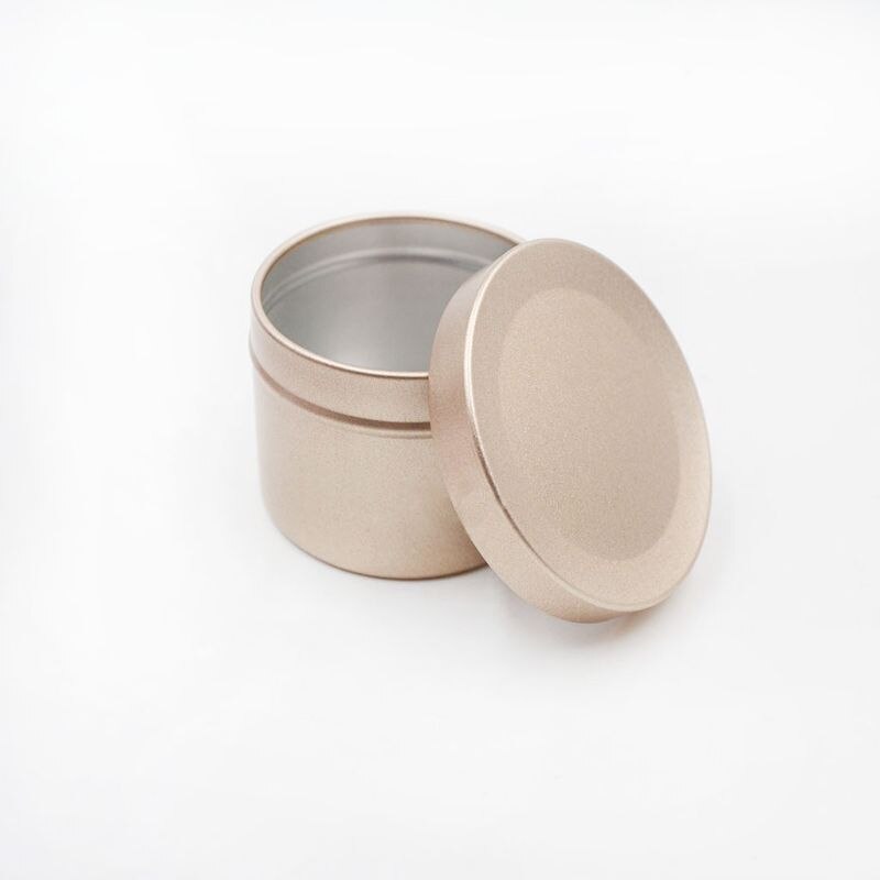 50ml mini tin te opbevaring boks rund metal sag bryllup favor arrangør container slik, smykke container: Lys guld