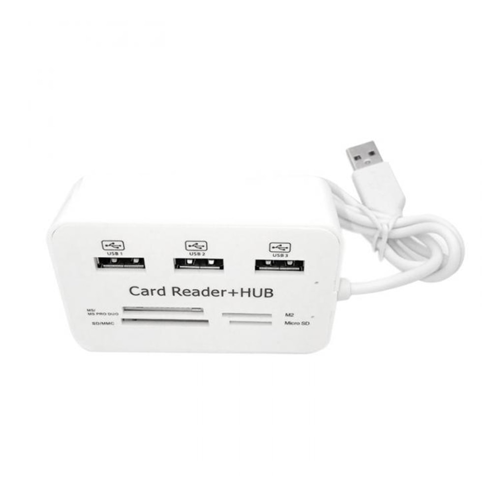 All In One USB 2.0 Hub 3 Ports With USB Card Reader Hub 2.0 480Mbps Combo For MS/M2/SD/MMC/TF For PC Laptop NK-Shopping