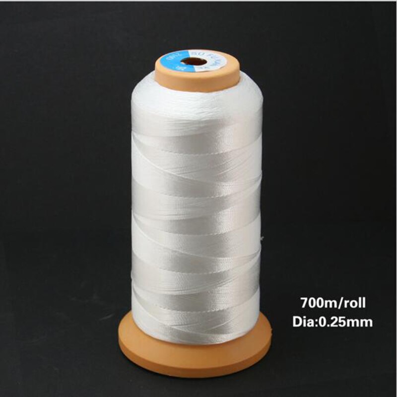 ! super værdi hvid nylon tråd 3/6/9 lag 0.25/0.50/0.75mm til syning af tøj reparere tøj 700m/480m/300m: Hvid 3- lags 700m