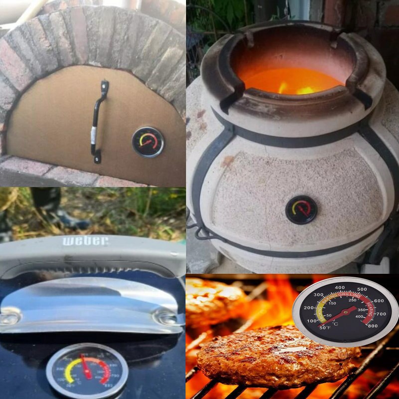 Barbecue Thermometer 0-400 Degree Roast Duck Chicken Oven Bimetallic Baking Grilling BBQ Thermometer Meter
