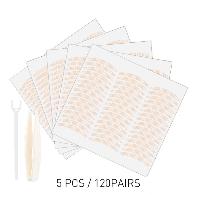 5 Pcs Kant Dubbel Ooglid Stickers Natuurlijke Onzichtbare Tape Sticker Mesh Zelfklevende Ogen Ooglid Make-Up Cosmetische Gereedschap