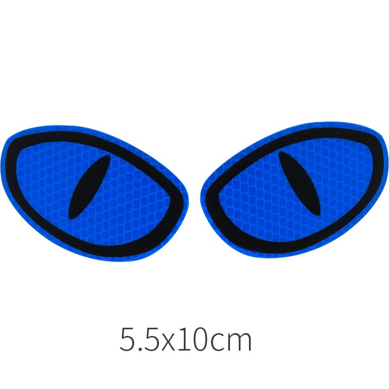 2pcs Car Reflective Strip Stickers Cat Eyes Anti-collision Warning Mark For Motorcycle Styling Decoration Decal Driving Safety: blue