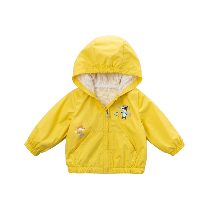 DBJ12902-1 Dave Bella Baby Boy Effen Jas Lente Kinderen Mode Bovenkleding Kids Rits Kapmantel: 3T(90cm)