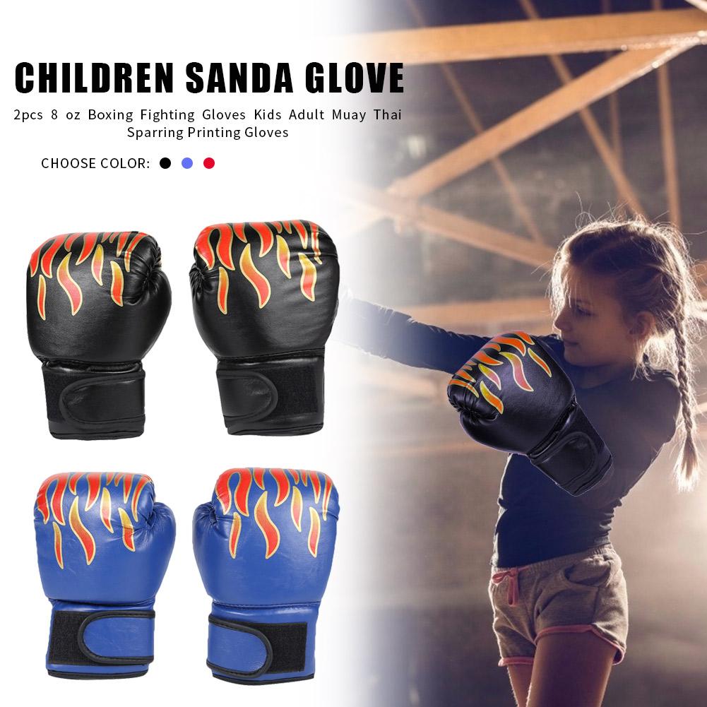 2 uds niño guantes de boxeo chico s formación lucha guantes de entrenamiento de boxeo lucha guantes chico transpirable entrenamiento Flam