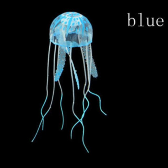 Artificial Swim Glowing Effect Jellyfish Aquarium Decor Fish Tank Underwater Live Plant Luminous Ornament Aquatic Landscape: Blue