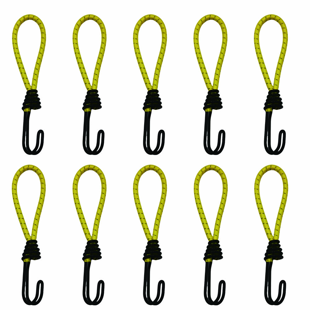 10 Uds. Cuerda elástica para tienda de campaña con gancho, dosel para acampar, hebilla elástica, cuerda para tienda de campaña de senderismo en el suelo, ganchos mosquetón, accesorios: YELLOW