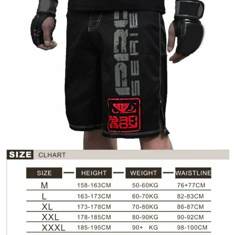 Muay thai shorts kickboksning træningslinned polyester sport 1pc m -3xl