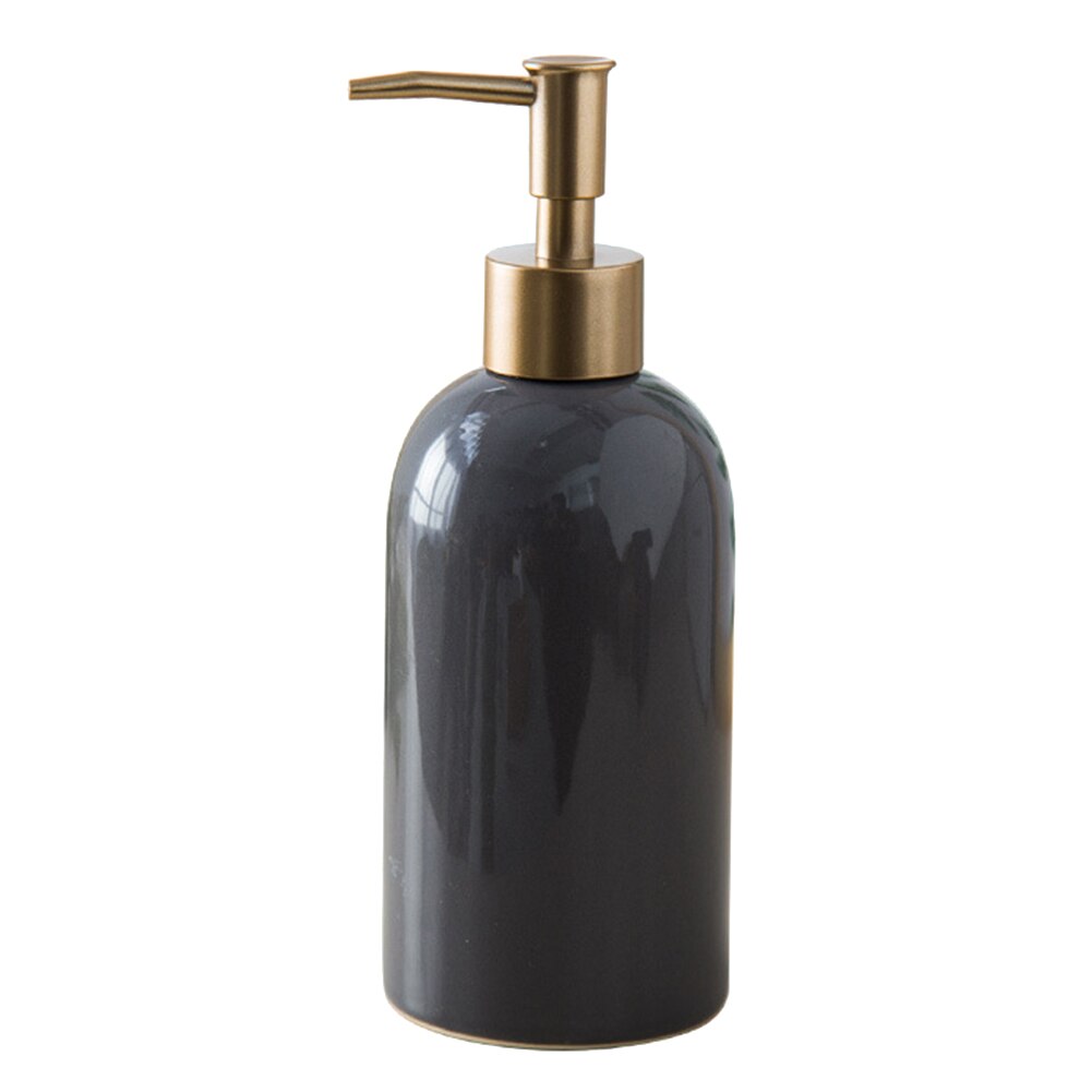 420ml flydende sæbe shampoo lotion shower gel keramisk tom pumpe flaske beholder dåser til opbevaring glasflaske krukker til slim krukke: Grå