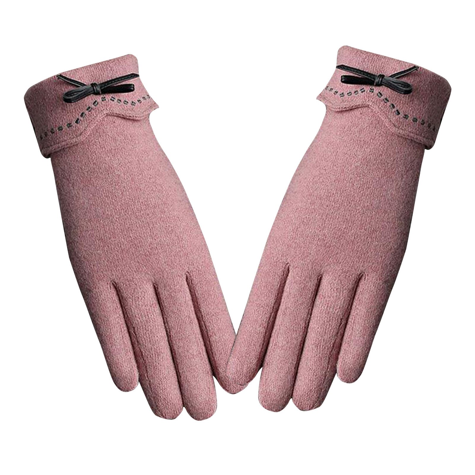 Vrouwen Winter Warme Wollen Handschoenen Elegante Vrouwelijke Dames Rijden Volledige Vinger Fluwelen Handschoenen Telefoon Spelen Goedkope: PK