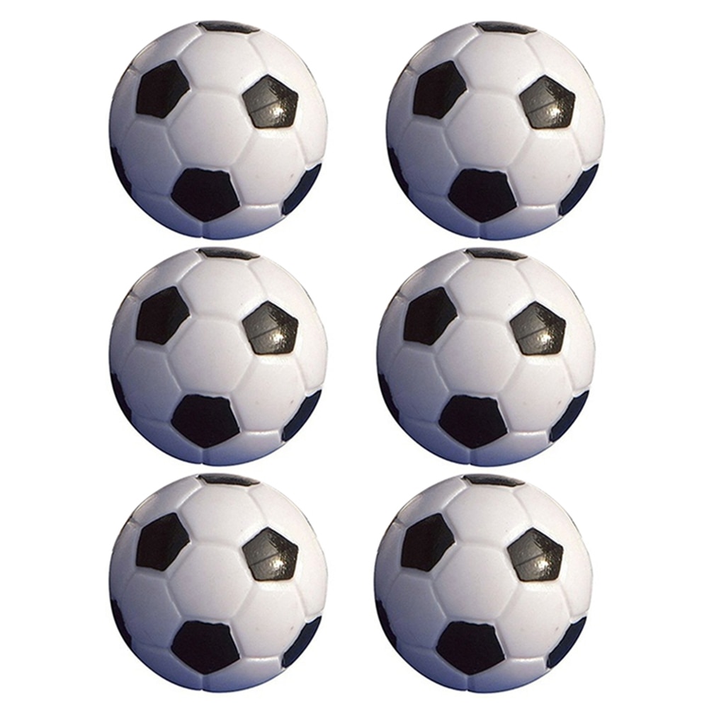 6 stk 32mm mini sort + hvid plastik bordfodbold bolde spil legetøj tilbehør bord fodbold bolde spil bord fodbold bolde g